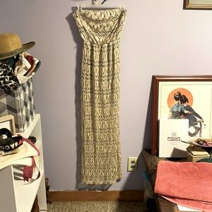 Small Cream Strapless Floor Length Dress